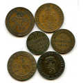 -12- Lot. 6 stk tyske stater, VK - Sachsen 5 pf. 1862 B, Mecklenburg Strelitz 5 Pf. 1872 B, KM103, / Numisma Mynthandel A/S: kr.  100,-