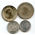 -13- Lot. 4 stk. mest �st-Tyskland, VK - By etter bilder. Best DDR 10 Mark 1967 (A), KM17 (s�lv). / Numisma Mynthandel A/S: kr.  50,-