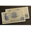 10 kr. 1979 BD  * Kv. 0 * Nr. rekkef�lge - Bilder er sedlene. Pris KJ�P N� er en (1) seddel. Ved kj�p av flere er de i nr. rekkef�lge. Du velger antall. IKKE SAL�R. / Tore Rimstad: kr.  50,-