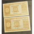 10 kr. 1945 A*Nr. rekkef. * Kv. 1+/01*Katv. kr.480 - Bilder er sedlene. Pris KJ�P N� er en (1) seddel.Ved kj�p av flere er de i nr. rekkef�lge. Du velger antall. IKKE SAL�R. kUN 1  iGJEN. / Tore Rimstad: kr.  320,-