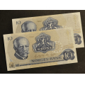 10 kr. 1982 C F * Kv. 0. Nr. rekkf. Katv. kr. 80 - Bilder er sedlene. Pris KJ�P N� er en (1) seddel.Ved kj�p av flere er de i nr. rekkef�lge. Du velger antall. IKKE SAL�R. / Tore Rimstad: kr.  40,-