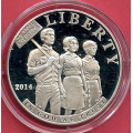 -7- Usa 1$ minnemynt (7), 2014, Proof, ubet.fl. - 26,73 gram 0,900 s�lv. S�lvverdi pr 22. august er 495 kr. / Numisma Mynthandel A/S: kr.  1,-