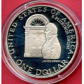 -13- Usa 1$ minnemynt (13), 1992 W, Proof, litt toning. - 26,73 gram 0,900 s�lv. S�lvverdi pr 22. august er 495 kr. / Numisma Mynthandel A/S: kr.  1,-