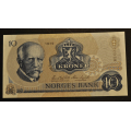 10 kr. 1979 HE  Erst. Kv. 0 * Katv. kr.450 * - Bilder er seddelen du f�r. Pen usirkulert kv. 0. Vurder ogs� fra bilder. / Tore Rimstad: kr.  10,-