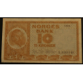 10 kr. 1968 X Erst. kv. 1+  * Katv. kr. 390 ** - Bilder er seddelen du f�r. Vurder ogs� fra bilder. / Tore Rimstad: kr.  10,-