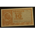 10 kr. 1971 X  Ertst. Kv.1+  Katv. kr. 190 ** - Bilder er seddelen du f�r. Vurder ogs� fra bilder. / Tore Rimstad: kr.  10,-
