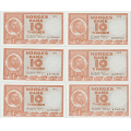 -20- Lott 6 stk. 10 kroner 1972K, VK - Kvalitet 1+ og bedre. By etter bildet.
Signatur Wold/�degaard
Noen i nummerrekkef�lge; K6257912-13 og K9745044-45. / Numisma Mynthandel A/S: kr.  81,-