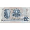-25- 10 kroner 1977QN, erstatning, kv. 1+/01 - Signatur Wold/�degaard / Numisma Mynthandel A/S: kr.  24,-
