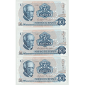 -31- Lott 3 stk 10 kroner 1983C, VK - Kvalitet ca. 1+/01 til 1+, by etter bilder.
Signatur Wold/Sag�rd:
1983CM (midtbrett), CU og C�. / Numisma Mynthandel A/S: kr.  29,-
