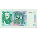 -35- 50 kroner 1984-VI, kv. 0/01 - Signatur Wold/Sag�rd
Flott nummer! 3300092110 / Numisma Mynthandel A/S: kr.  6,-