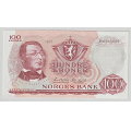 -39- 100 kroner 1977H, kv. 1+/01 - Signatur Wold/Sag�rd / Numisma Mynthandel A/S: kr.  147,-