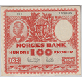 -46- 100 kroner 1962I, kv. 1/1-, rufsete kant nede - Signatur Brofoss/Ottesen / Numisma Mynthandel A/S: kr.  271,-