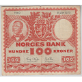 -52- 100 kroner 1960H, kv. 1-, bretterifter. - Signatur Brofoss/Ottesen / Numisma Mynthandel A/S: kr.  126,-