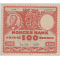 -54- 100 kroner 1960G, kv. 1-, bretterifter. - Signatur Brofoss/Ottesen / Numisma Mynthandel A/S: kr.  132,-