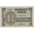 -56- 1 kroner 1942, London, kv. 1- - Signatur N�rve / Numisma Mynthandel A/S: kr.  411,-
