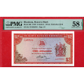 -3- Rhodesia 2 dollars 1979 PMG AU58 - Pic 39b.

24/5-1979 / Numisma Mynthandel A/S: kr.  1,-