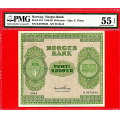 -4- Norge 50 kr 1948 B, PMG AU55 - Pic 27d

Ex. Numisma som kv. 01. Midbrett. / Numisma Mynthandel A/S: kr.  2619,-