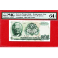 -6- Norge 50 kr 1980 Z-0, PMG64 - Pic 37d*. Choice Uncirculated / Numisma Mynthandel A/S: kr.  700,-