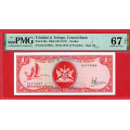 -9- Trinidad & Tobago $1 (ND1977), PMG67 - Pic 30a. Superb Gem Unc. / Numisma Mynthandel A/S: kr.  1,-