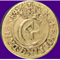 -4- 1 mark (16 skilling) 1644, kv. 1 - NMD117, S76. Ex. BR, 1937/5171. Variant hvor �rstalet er meget komprimert. Christian IIII. / Numisma Mynthandel A/S: kr.  3000,-