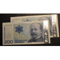 200 kr. 2004 * Kv. 0  * Nr. rekkef�lge - Bilder er sedlene. Vurder ogs� fra bilder. Pris KJ�P N� er 1 (en) seddel. Ved kj�p av flere er de i nr. rekkef�lge. IKKE SAL�R. / Tore Rimstad: kr.  290,-