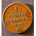 1/2 Skilling 1839 * Kv. 01 * Katv. kr. 800 * - Bilder er mynten du f�r. Ta ikke hensyn til �rsm� partikler som kamera forkuserer.De er ikke synlig p� mynten du f�r. Vurder og by fra bilder. / Tore Rimstad: NOK  80,-