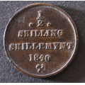 1/2 Skilling 1840 * kv. god 01 * katv. kr. 1500 - Bilder er mynten du f�r. Ta ikke hensyn til �rsm� partikler som kamera forkuserer.De er ikke synlig p� mynten du f�r. Vurder og by fra bilder. / Tore Rimstad: NOK  150,-