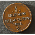 1/2 Skilling 1841 * kv. god 01 * Katv. kr. 900 * - Bilder er mynten du f�r. Ta ikke hensyn til �rsm� partikler som kamera forkuserer.De er ikke synlig p� mynten du f�r. Vurder og by fra bilder. / Tore Rimstad: kr.  90,-