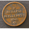 1/2 Sk 1841*Stjerne. m/hamsk kv. 1+* Katv. kr.425 * - Bilder er mynten du f�r. noen lette riss. Vurder og by fra bilder. / Tore Rimstad: NOK  40,-