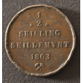 1/2 Sk 1863 kv. 1* Katv. kr. 250 * - Bilder er mynten du f�r. Vurder og by fra bilder. / Tore Rimstad: NOK  25,-