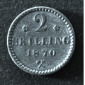 2 Skilling 1870 * Kv. 0/01 * Katv. kr. 1000 ** - Bilder er mynten du f�r. Vurder og by fra bilder. / Tore Rimstad: NOK  100,-