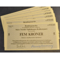 5 kr. Svalbard Serie SS 1978 * Kv. 0 * Nr. rekkef�lge - Bilder er sedlene. Kv. 0. Pris KJ�P N� er 1 (en) stk. Ved kj�p av flere er de i nr. rekkef�lge. Du velger antall. IKKE SAL�R. / Tore Rimstad: kr.  190,-