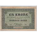 -3- 1 krone 1917 c, kv. 1- - Signatur: Cederholm (liten c) / Numisma Mynthandel A/S: kr.  3,-