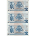 -13- Lott 3 stk. 10 kroner 1973 A & -74 A, VK - Signatur: Wold/Sag�rd
1973 AL & AS, kv. 1+ til 1+/01
1974 A�, kv. 01 / Numisma Mynthandel A/S: kr.  1,-