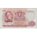 -31- 100 kroner 1977 G, , kv. 1- - Signatur: Wold/Sag�rd / Numisma Mynthandel A/S: kr.  105,-