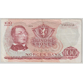 -39- 100 kroner 1970 X, erstatning, kv. 1- - Signatur: Brofoss/�degaard / Numisma Mynthandel A/S: kr.  103,-