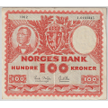 -44- 100 kroner 1962 I,  kv. 1. Sm� hakk nede hs. - Signatur: Brofoss/Ottesen / Numisma Mynthandel A/S: kr.  1,-