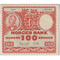 -48- 100 kroner 1960 G,  kv. 1, rift hs. - Signatur: Brofoss/Ottesen / Numisma Mynthandel A/S: kr.  212,-