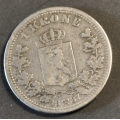 1 kr. 1887 * Kv. 1+ * Katv. uten anm. kr. 4200 - Bilder er mynten du f�r. Noen riss. Vurder ogs� fra bilder. / Tore Rimstad: kr.  200,-