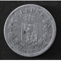 1 kr. 1898 * Kv. 1+ * Katv. kr. 1850 ** - Bilder er mynten du f�r. Meget bra mynt dette. Vurder ogs� fra bilder / Tore Rimstad: kr.  180,-
