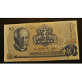 10 kr. 1982 B J * Kv. 0 * Katv. kr. 120 ** - Bilder er seddelen du f�r. Pen usirkulert kv. 0. Vurder ogs� fra bilder. IKKE SAL�R. / Tore Rimstad: kr.  80,-