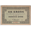 -5- 1 kr, 1917, kv. 1/1-, rifter oppe, rufsete kant - Signatur, Cederholm. Presset. / Numisma Mynthandel A/S: kr.  1,-