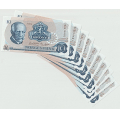 -10- Lott 10 stk. 10 kr 1984CR, nummerrekkef, VK - Signatur, Wold, Sag�rd:
Kvalitet 1+/01 til 01. Nummerrekkef�lge, CR6013891-900. / Numisma Mynthandel A/S: kr.  1,-