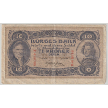 -13- 10 kroner 1944E, kv. 1/1- - Signatur, Meldahl Nielsen. Usentrert. / Numisma Mynthandel A/S: kr.  51,-