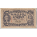 -14- 10 kroner 1942B, kv. 1. - Signatur, Meldahl Nielsen. / Numisma Mynthandel A/S: kr.  79,-