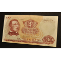 100 kr. 1973 X *Erst.  Kv. 01 * Katv. kr. 1100 ** - Bilder er seddelen du f�r. Vurder ogs� fra bilder. / Tore Rimstad: kr.  100,-