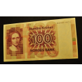 100 kr. 1977 Q E Sort.�rst.Kv. 01 * Katv. kr. 1160 * - Bilder er seddelen du f�r. Vurder fra bilder. Katalogverdi satt ut fra sort �rstall. Tar et lite forbehold, men mener det er sort �rstall. / Tore Rimstad: kr.  100,-