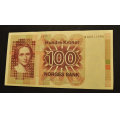 100 kr. 1977 Q G Br. �rst. Kv. 01 * Katv. kr. 830 * - Bilder er seddelen du f�r. Vurder fra bilder. Katalogverdi satt ut fra brunt �rstall. Tar et lite forbehold, men mener det er brunt �rstall. / Tore Rimstad: kr.  100,-