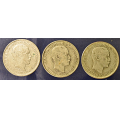 -23- Lott 3 stk. 50 �rer 1911, -14 & -18, VK - NM43. 1911, kv. 1, riper adv, flekker
NM46. 1914, kv. 1, smuss.
NM49. 1918, kv. 1/1- / Numisma Mynthandel A/S: kr.  1,-