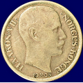 -6- 1 krone 1908, u.p, kv. 1, riss. - NM15B. / Numisma Mynthandel A/S: kr.  1,-